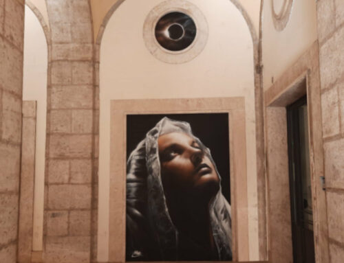 Murale di NEVE sotto i portici del Comune Rieti