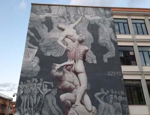 Murale di OZMO nella facciata del tribunale di Rieti