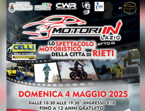 MOTOR IN, domenica 4 maggio a Rieti in piazzale Veterani dello Sport