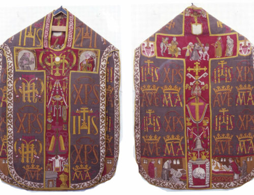 Pianeta tessuta ad arazzo, opera d’ispirazione francescana patrimonio della cattedrale di Rieti